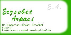 erzsebet arpasi business card