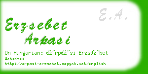 erzsebet arpasi business card